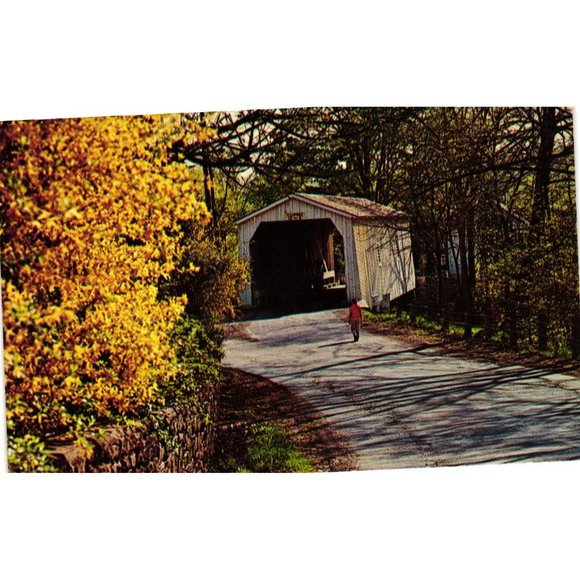 The Scheller Co Green Sergeants Covered Bridge Postcards New Jersey 1963 - Picture 1 of 2